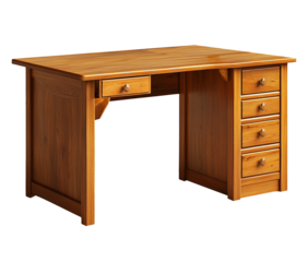 Corner desk isolated on transparent background
