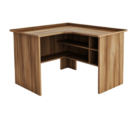 Corner desk isolated on transparent background