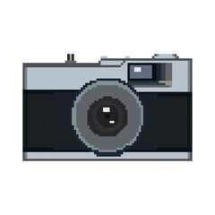 Pixel art of a retro analogue camera