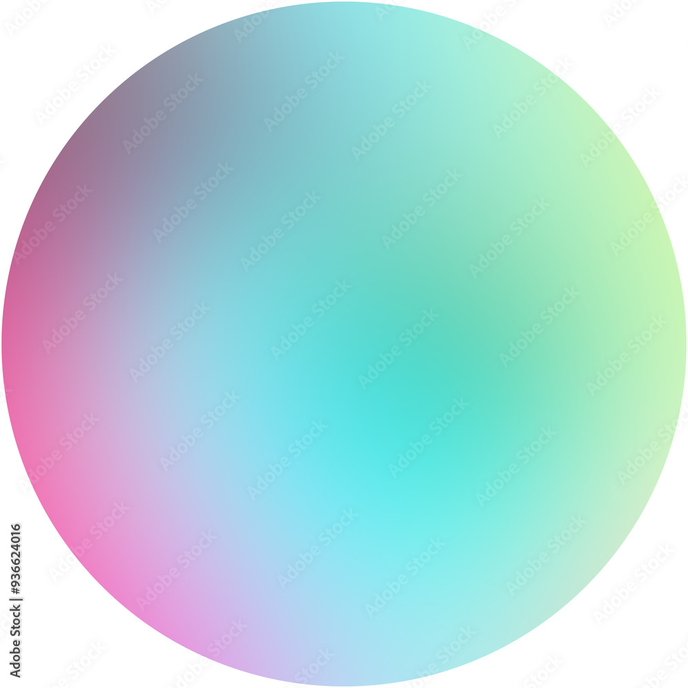 Poster soft hued sphere blending colors seamlessly against a see through backdrop