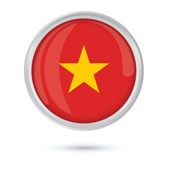 Vietnam flag round glossy shining vector illustration isolated on white background national day 2nd September celebration of Vietnam. 
brochure, flyer, poster, banner, cover, social media websites