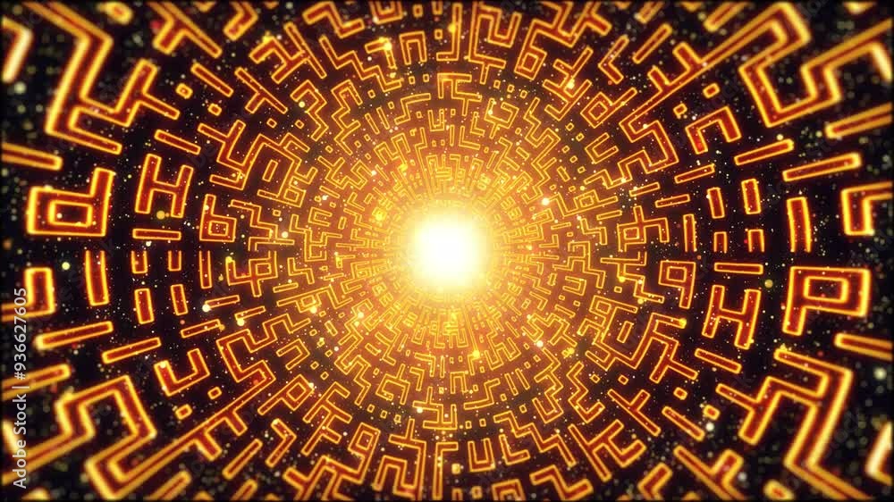 Aufkleber flight through an optical tunnel. abstract motion graphics. traveling through space and time at high