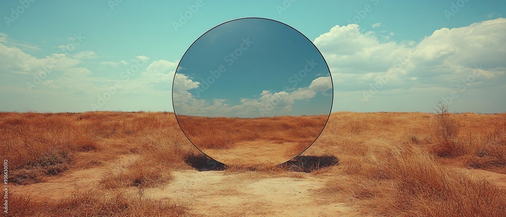 Poster mirror that shows the world not as it is but as it could be offering a new perspective on potential 