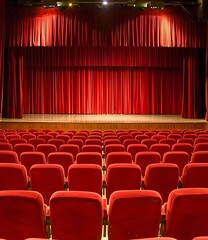 Fototapeta premium Empty Red Seats in a Theatre