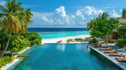 Infinity Pool Overlooking Tropical Beach