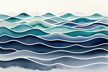 Obraz premium Gradated Waves in Watercolor Art Showcasing Fluidity and Inclusiveness