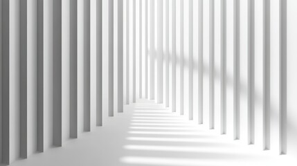 Obraz premium White Columns and Sunlight in a Modern Architectural Space