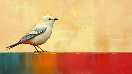 Polygonal bird silhouette against a vibrant gradient background