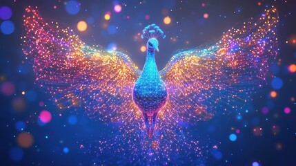 Peacock Made of Light