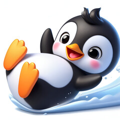 Naklejka premium Playful Penguin