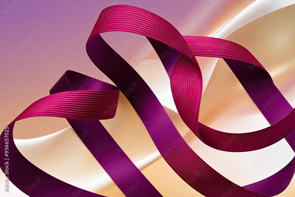Poster vibrant abstract twisted ribbon background with smooth gradient waves