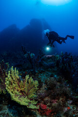  into the clear water of the Mediterranean Sea