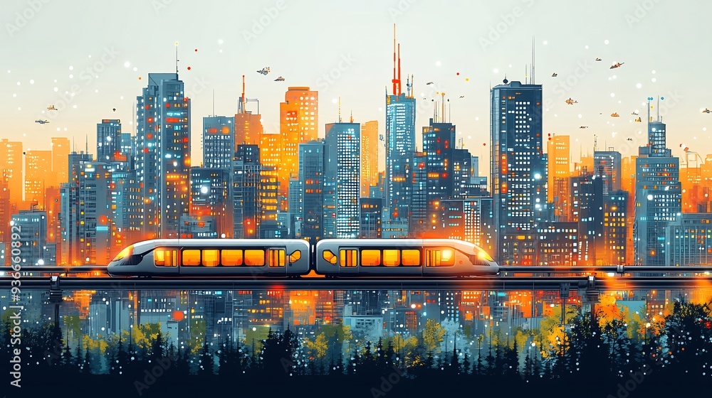 Poster vector infographic of hyperloop system symbolizing innovation transportation where each pod travels 