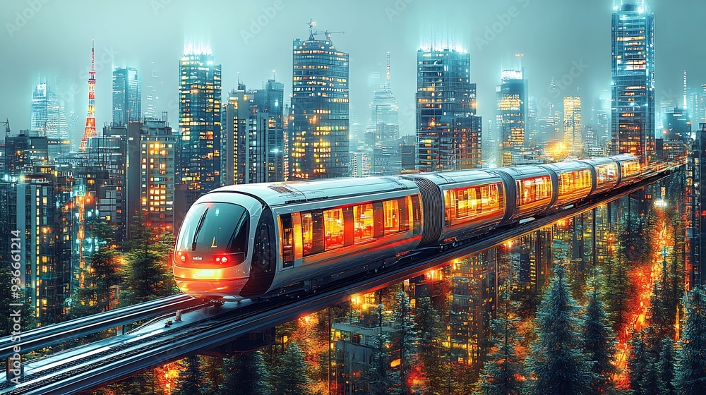 Poster vector infographic of hyperloop system symbolizing innovation transportation where each pod travels 
