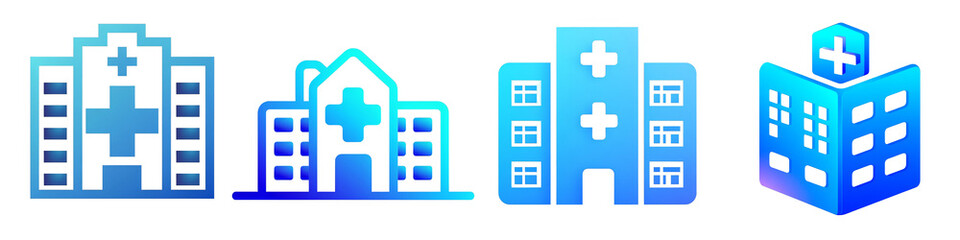 Fototapeta premium Hospital clipart collection, symbol, logos, icons isolated on transparent background