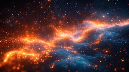 Abstract cosmic nebula with sparkling stars - generative ai