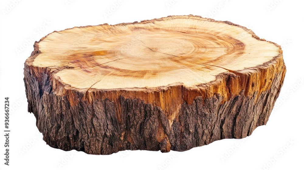 Poster Cross-section of a Tree Trunk with Visible Growth Rings