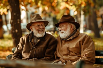 Obraz premium Beautiful grandfathers friends