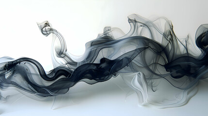 A single droplet of ink in water, spreading out and creating abstract patterns.