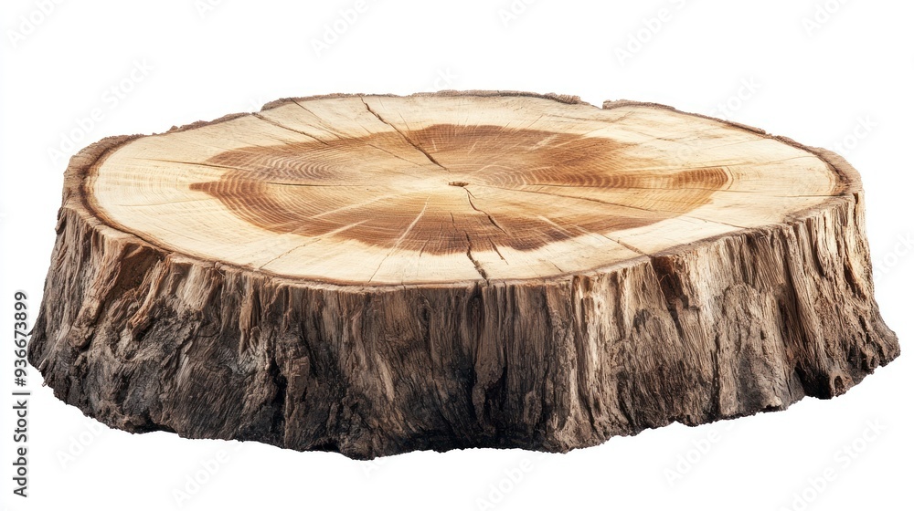 Poster Cross-section of a tree trunk with visible growth rings