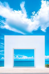 White Frame View of Ocean and Sky