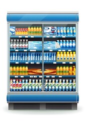 Refrigerator with Different Kinds of Drinks and Food