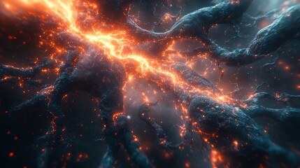 Fototapeta premium Abstract depiction of a mind map with branching ideas ready for ideas to evolve into complex interconnected solutions symbolizing the potential of collaborative thinking and visualization techniques