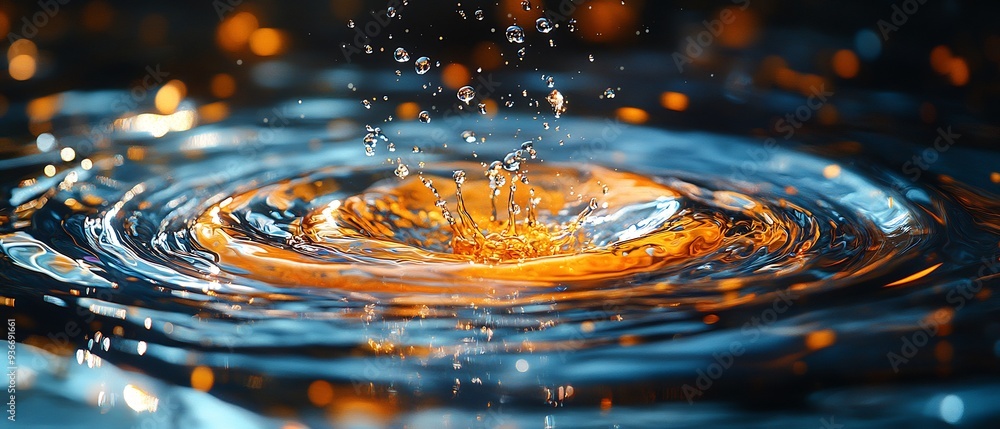 Poster abstract visualization of a pebble dropped into water where the ripples represent the start of a cha
