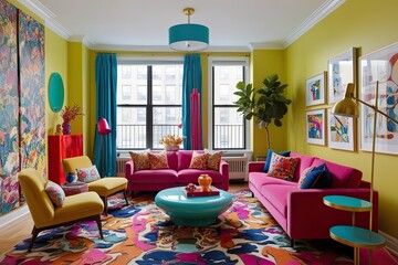 Vibrant Urban Chic Apartment with Playful Interior Decor Ideas