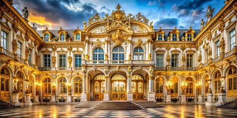 Fototapeta premium As pearls of prestige unfold, lavish decor awakens senses, transporting you to realms of majesty, where luxury reigns supreme.