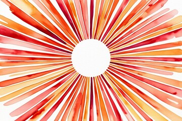 Obraz premium Radiating Sunbursts in Watercolor Art: A Warm and Inviting Abstract Design