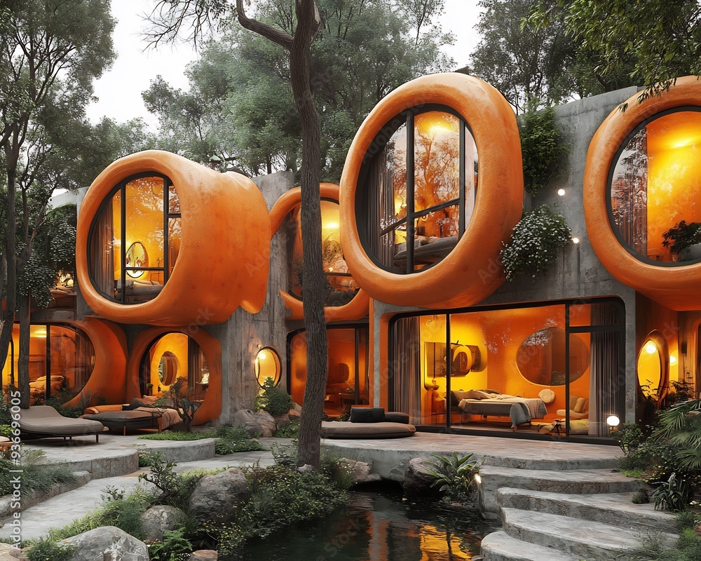 Poster architect's utopia with modular buildings that can be reconfigured based on the inhabitants' needs
