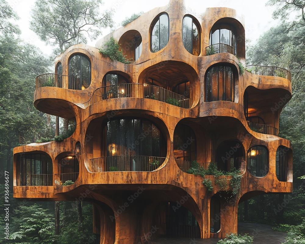 Poster architect's utopia with modular buildings that can be reconfigured based on the inhabitants' needs