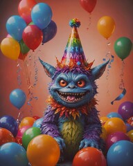 Angry monster on his birthday.