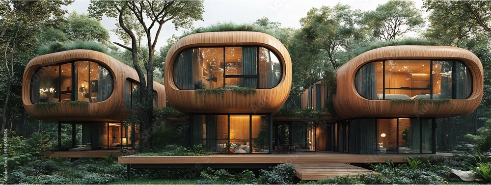 Poster architectural concept where entire neighborhoods are built on movable platforms symbolizing flexibil