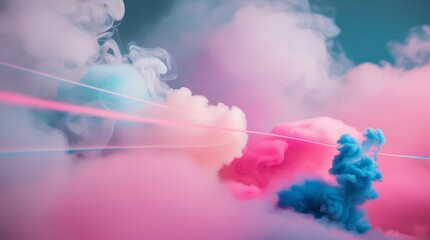 Naklejka premium clouds in the sky, colorful smoke