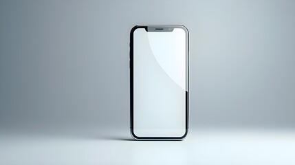 Modern Smartphone with Blank Screen on Light Background