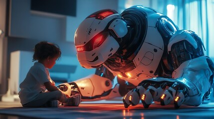 High-Tech Robotic Dog Engaged in Fun and Playful Games picture