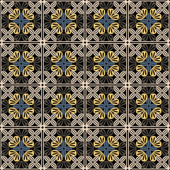 Pattern with crochet granny square wallpaper handmade decorative art design print 