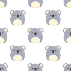 Patern. Cute cartoon koala, australian baby koala bear illustration for children print