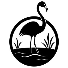 flamingo silhouette vector