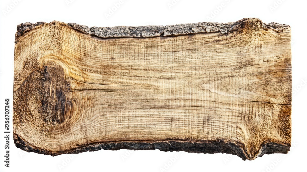Poster rustic wooden tree slice with bark