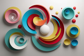 Whimsical Curvy 3D Abstract Artwork Design