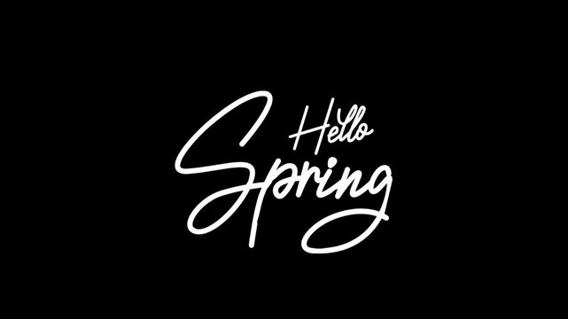 hello spring animated text with an elegant style.