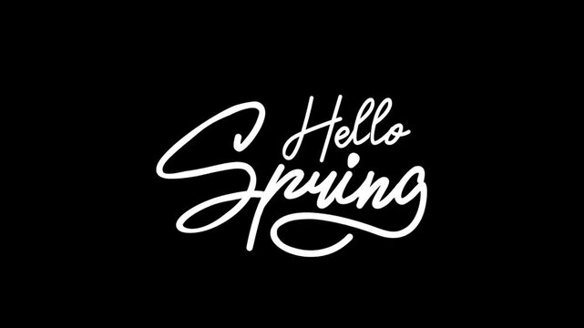 hello spring animated text with an elegant style.