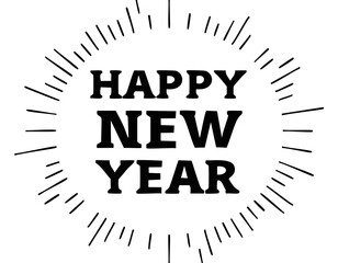 most January phrase text happy new year 2025 as background