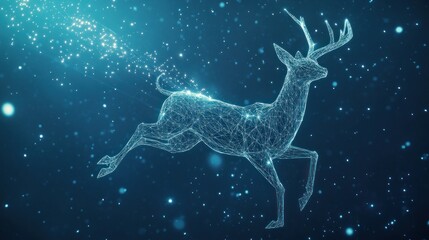Digital Deer in a Blue Sky