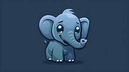 Naklejka premium Cute elephant cartoon. Illustration of a cute baby elephant.