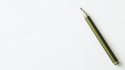 Minimalistic Green Pen on White Background - Generative AI