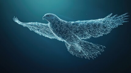 Abstract Digital Eagle in Flight